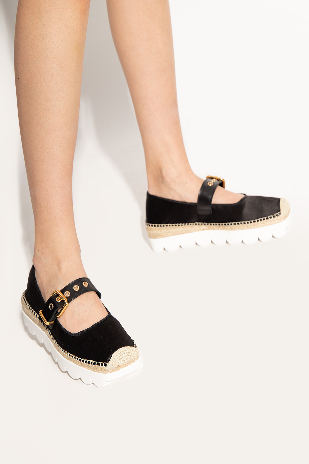 Black Petal satin platform espadrilles Marni IetpShops HK